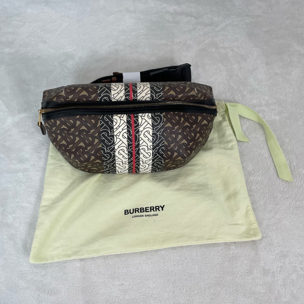 Burberry Black and Brown Monogram Belt Bag